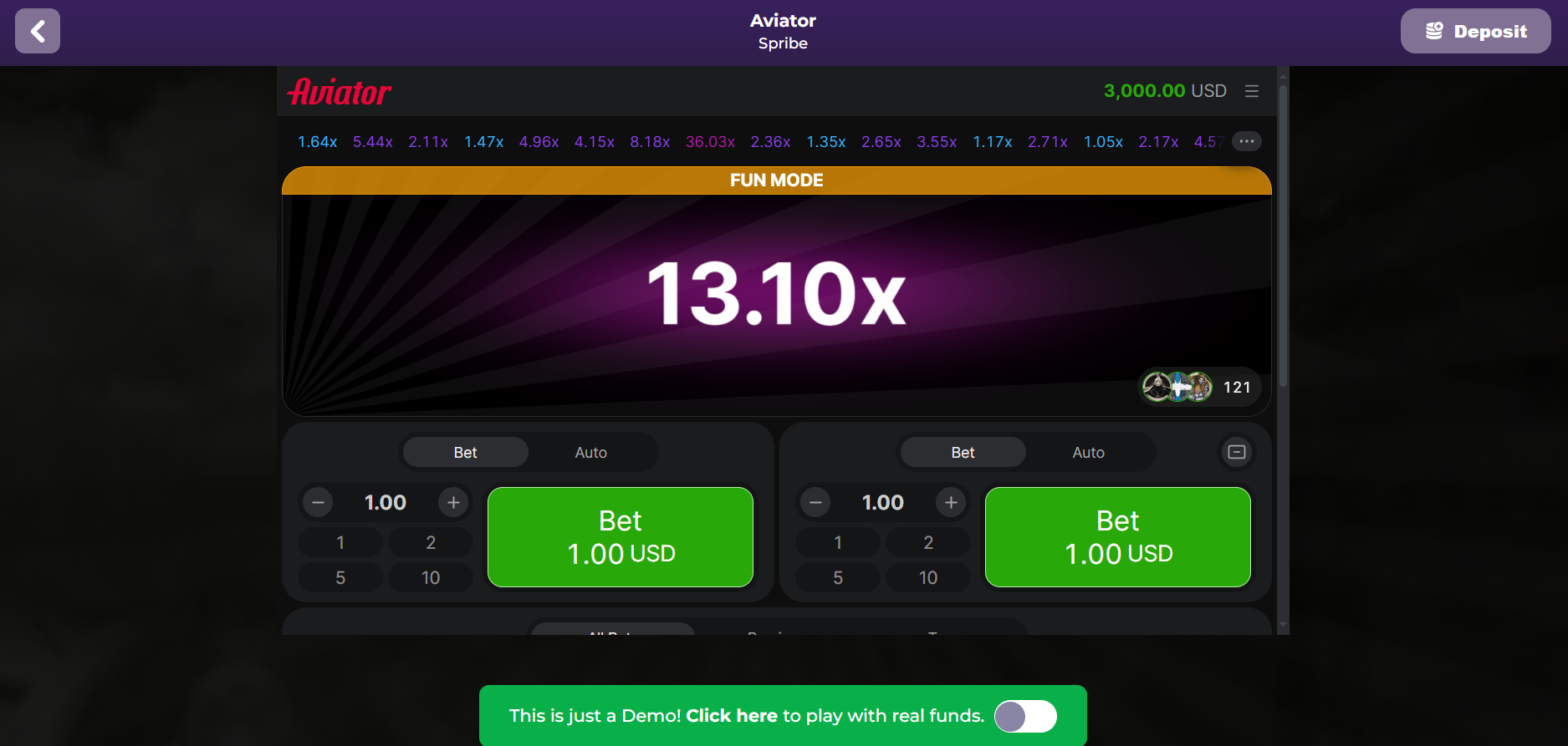 Alf casino aviator demo mode