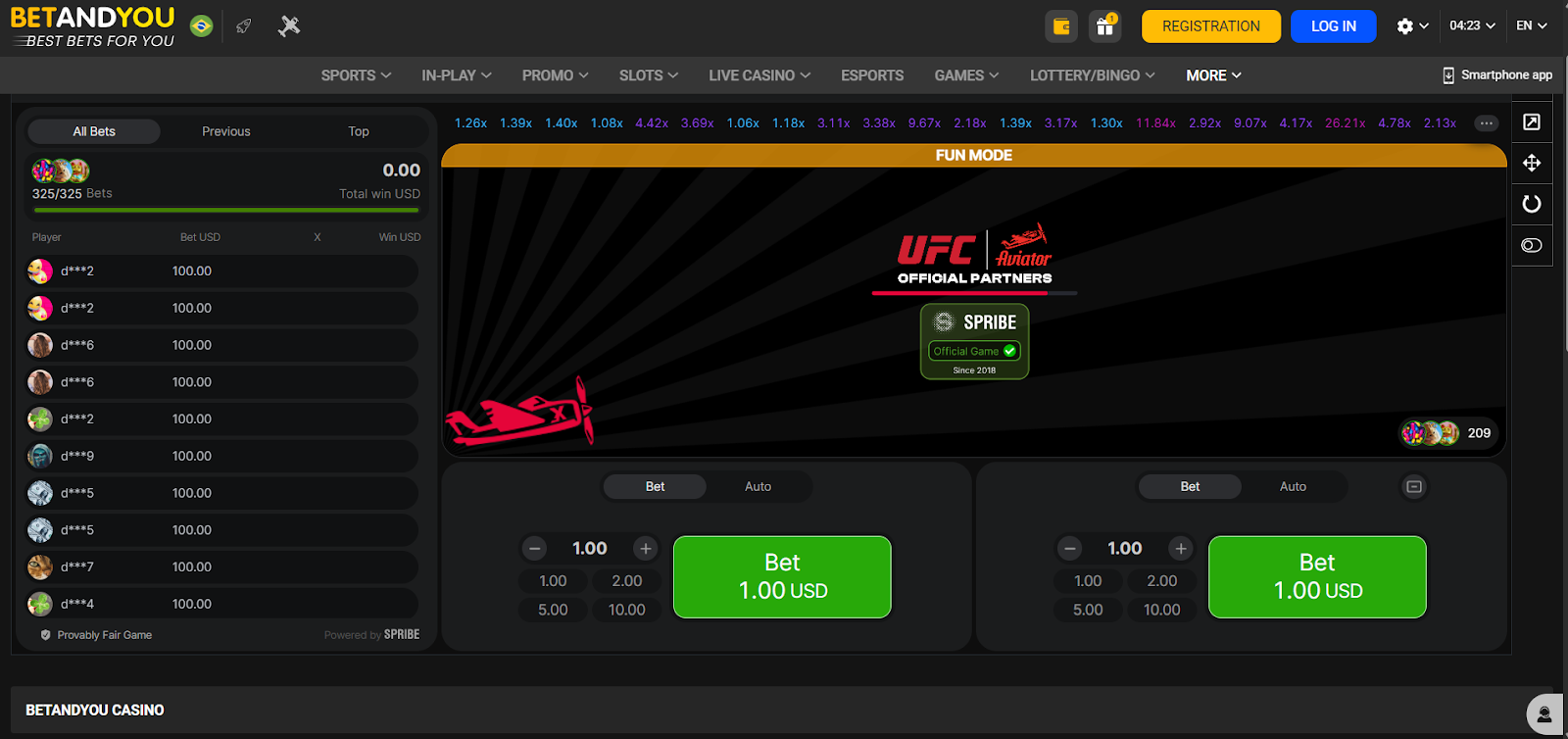 Betandyou interface