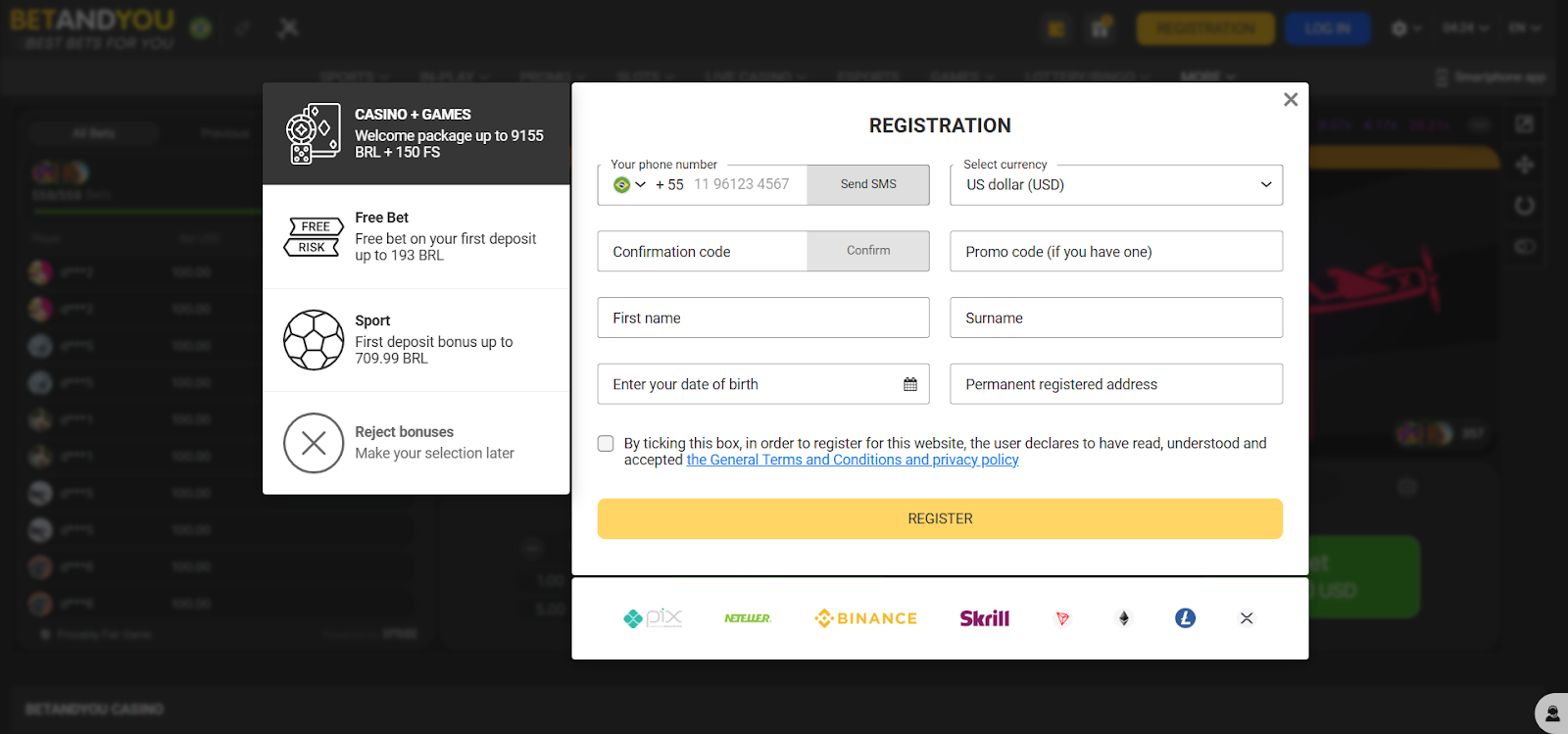 Betandyou registration