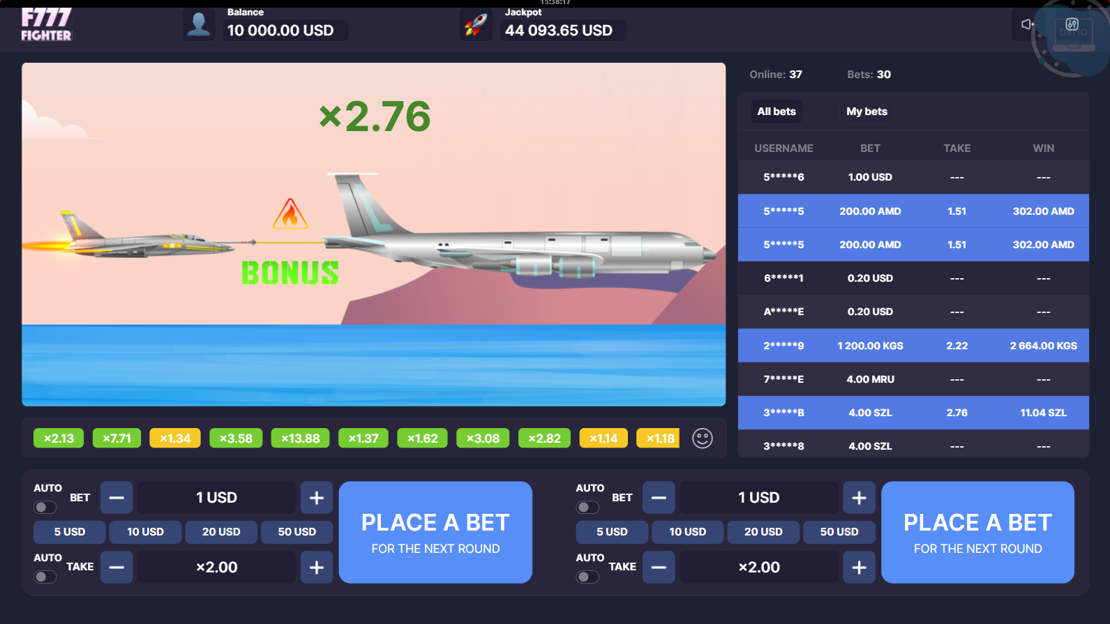 f777 bonus 